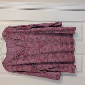 JJill Pink Paisley Knit Top